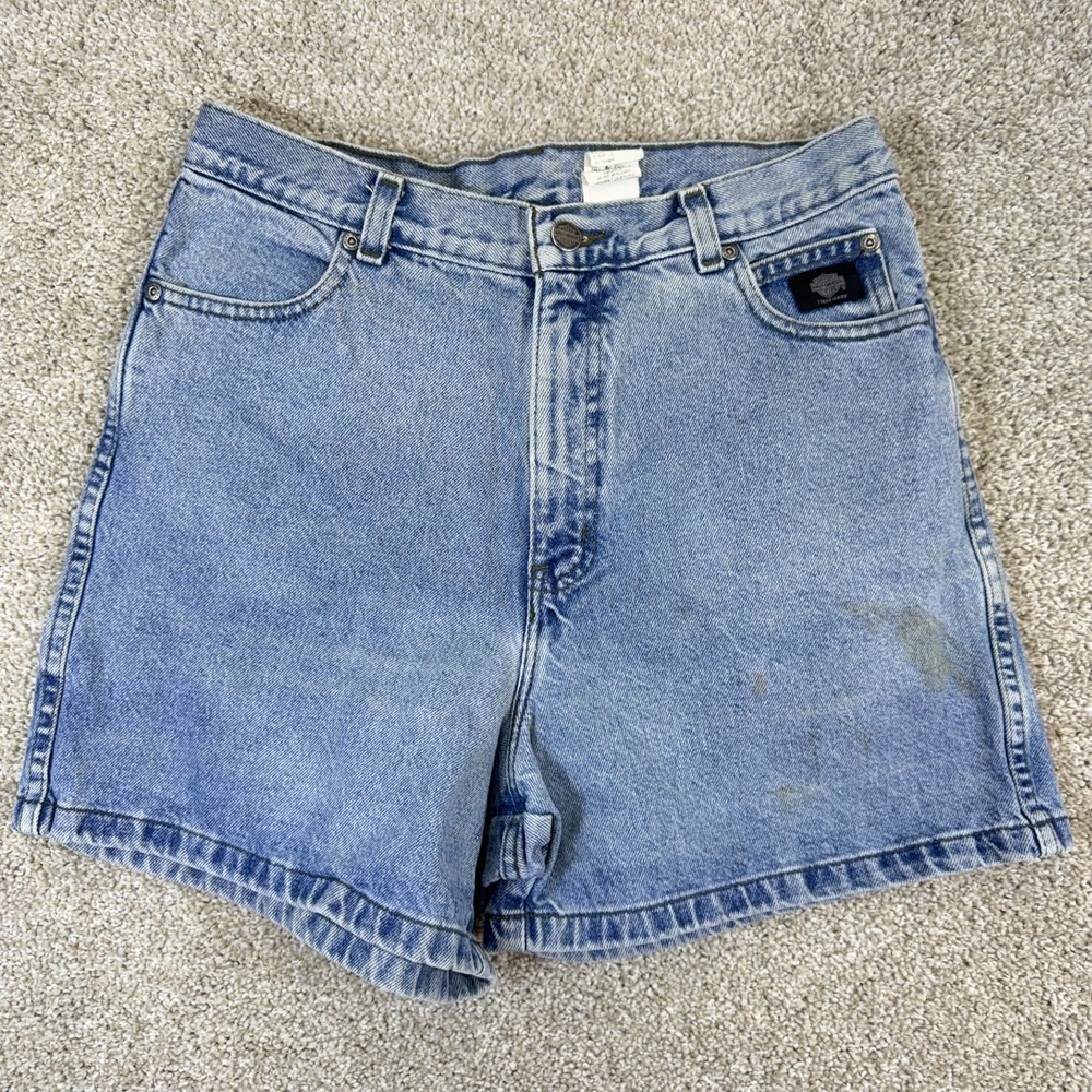 Harley-Davidson Denim Shorts Women 12 Short Blue High Rise Vintage 2002 Biker